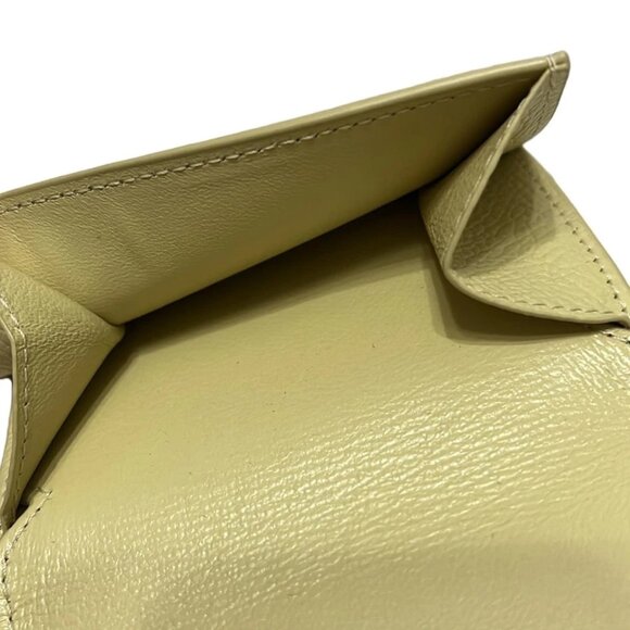 BALENCIAGA Cash Mini Wallet Light Yellow Leather - Trifold Wallet 227-050925 - Picture 4 of 5